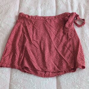 BP Pink and Brown Patterned Wrap Skirt